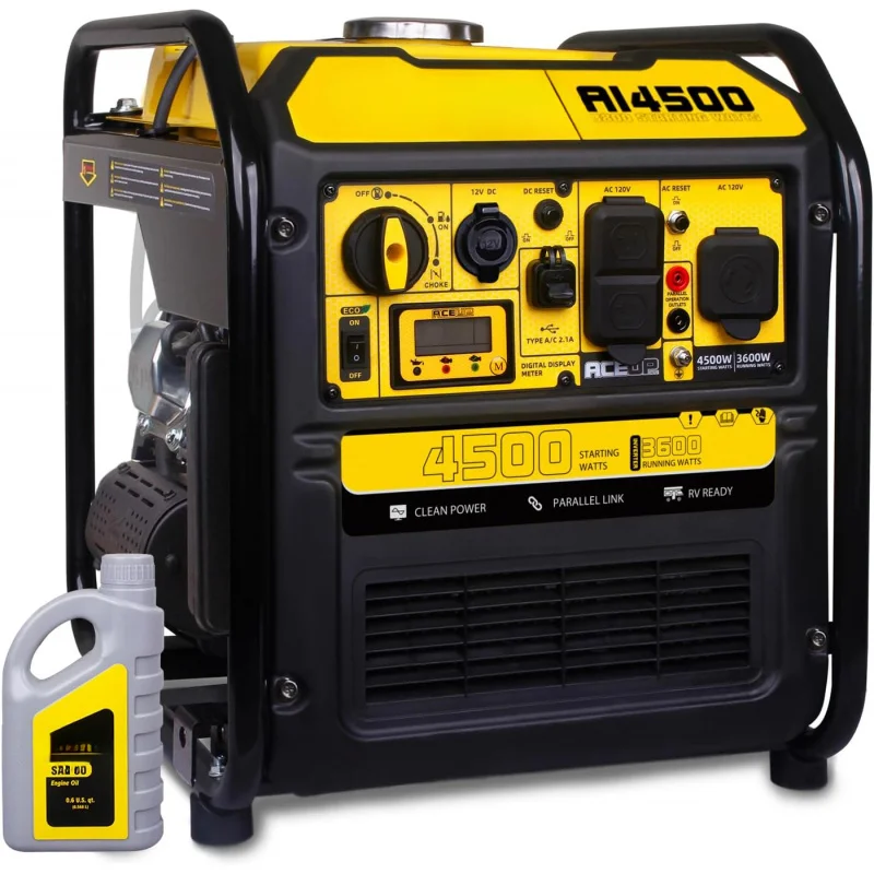 

Инверторный генератор мощностью 4500 Вт, 223CC, газовый генератор для домашнего использования, кемпинга, совместимый с EPA