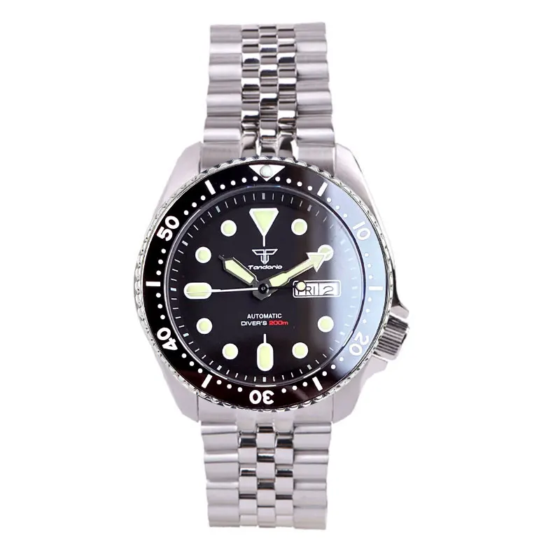 Tandorio Mod NH36AA Wochentag Datum Stahl Mechanische Uhr Männer 120 klicks Lünette Kapitel Ring 3,8 Krone 20bar Wasserdichte Uhr 3