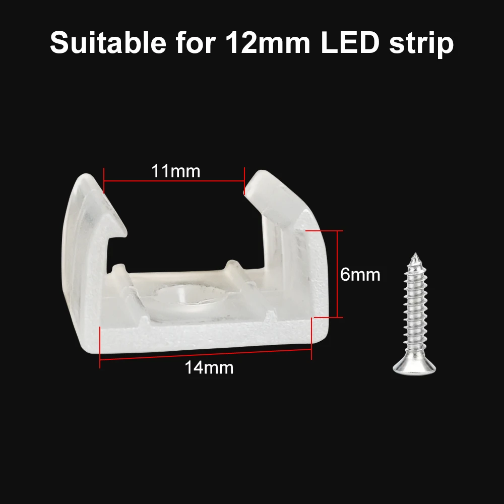 6mm 8mm 12mm 15mm LED Strip Fix Clips Connector With Screws For Fixing 2835 Neon Light/COB Plastic Buckle Flexible Accessories