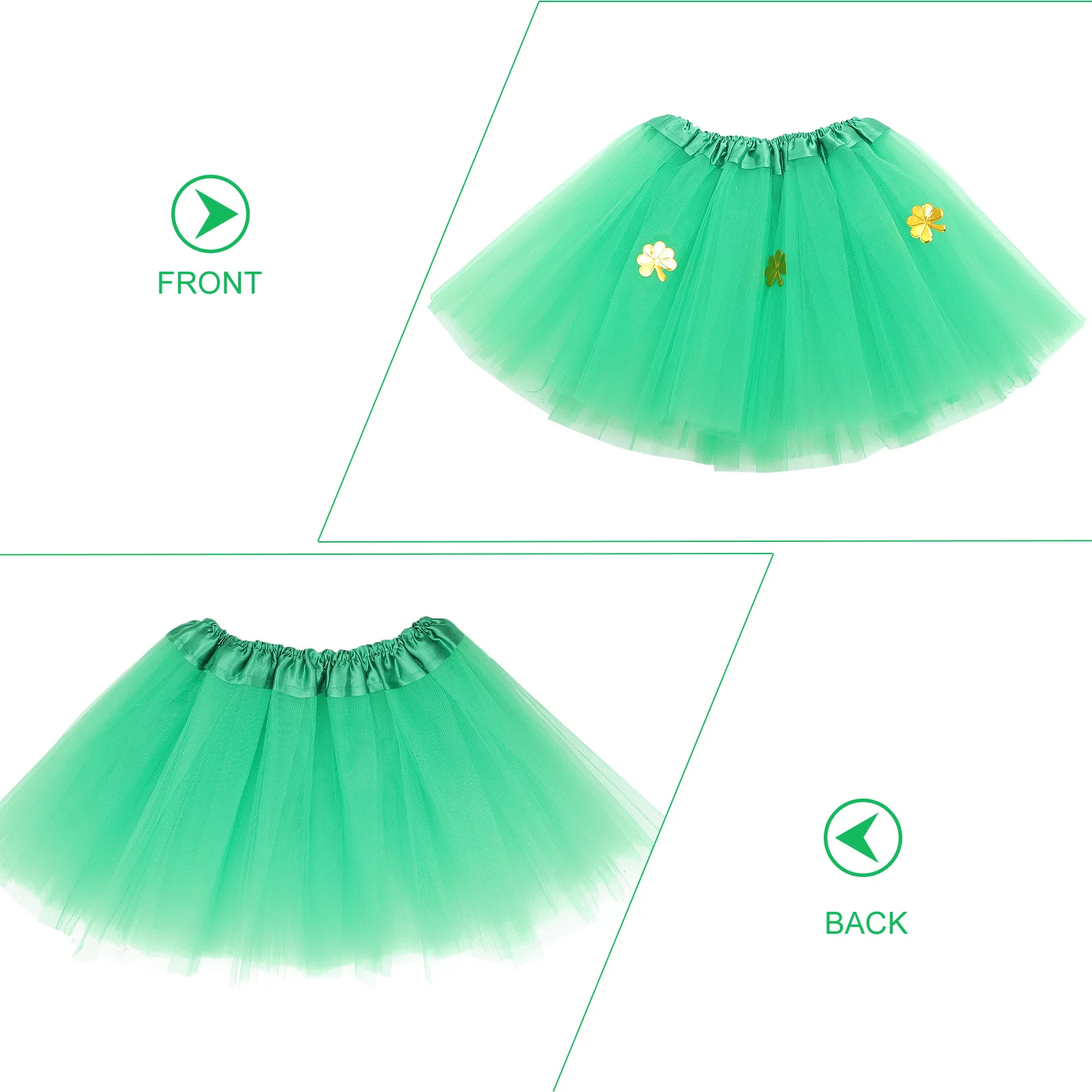 

Clover Tulle Skirt Green Tutus St Patricks Day Patrick's Costume Clothing