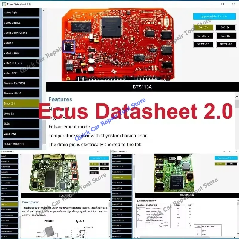 2026 hot Ecus Datasheet 2.0 ECU Repair Software PCB Schematics with Electronic Components of Car ECUs and Additional Information