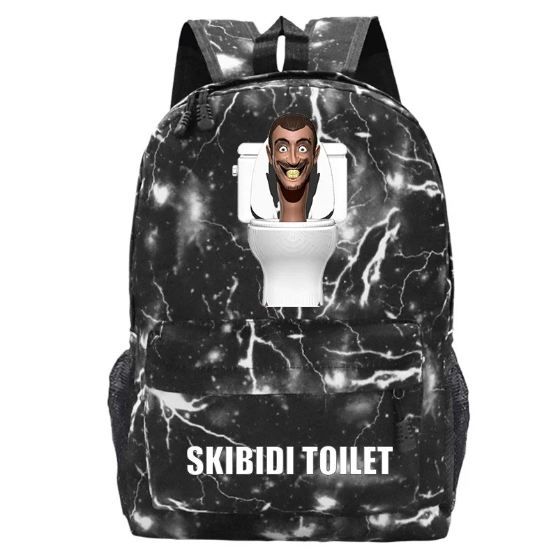 Skibidi-mochila escolar con estampado de inodoro para niños y niñas, Bolsa Escolar con dibujos animados divertidos para adolescentes y estudiantes