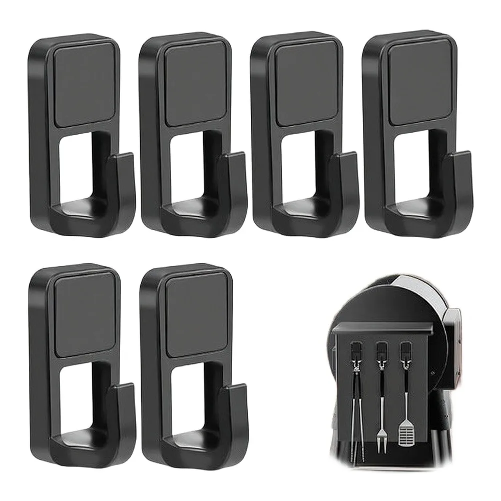 25LB Heavy-Duty Magnetic Grill Hooks Rust Resistant No Drill BBQ Utensil Hangers Strong Suction For Outdoor Grill Storage Tool