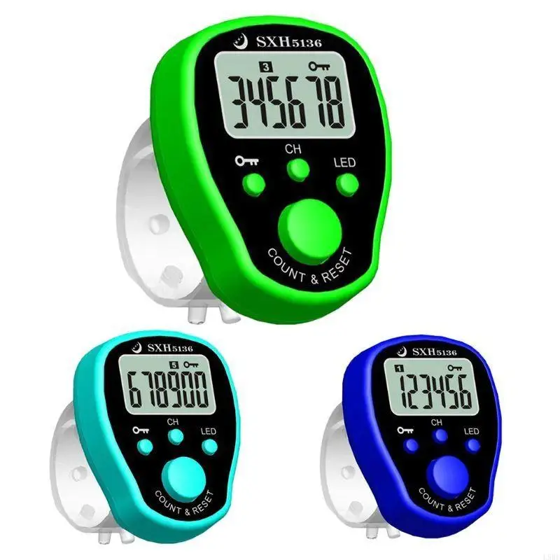 L9BE 5 Channel Finger Counter LCD Electronic Digital Chanting Counters Tally Counter