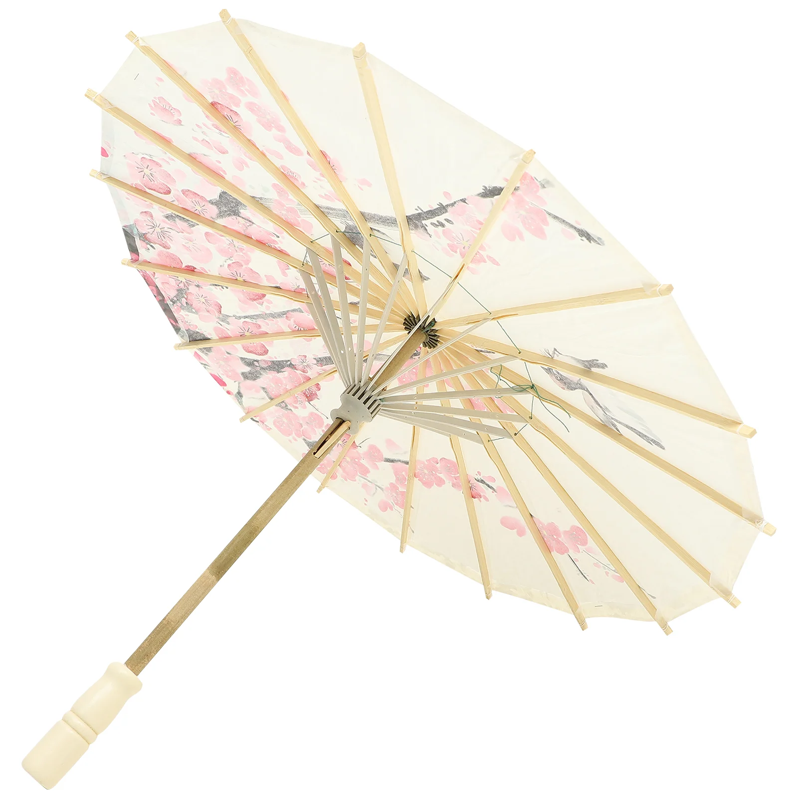 

Decorate Retro Style Oil Paper Umbrella Stage Performance Prop Large Printed Lace Wedding Supplies Women's Wood Parasol Holiday