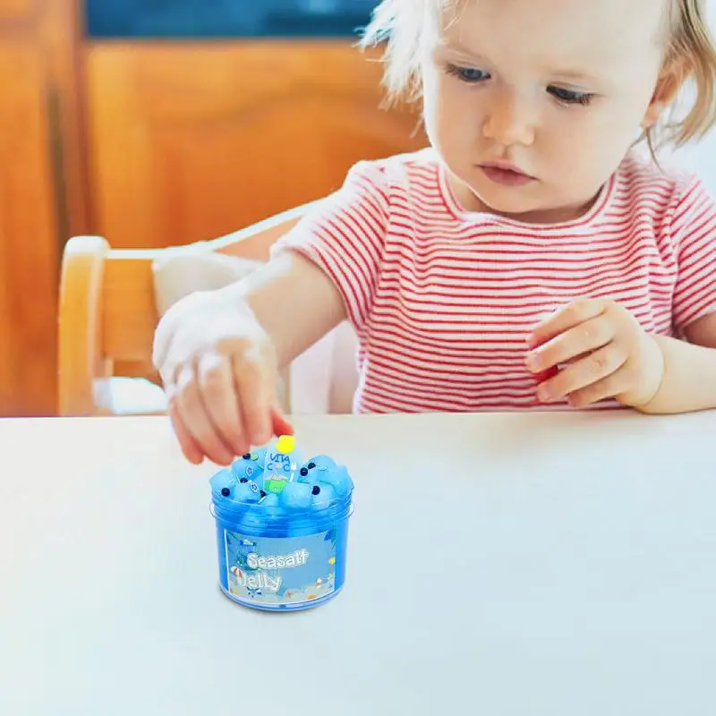 Jelly Cube Toy Non-Sticky Sludge Toy Jelly Cube Stress Relief Toy Soft Clay Interactive Mud Jelly Clay Crunchy For Party Favors