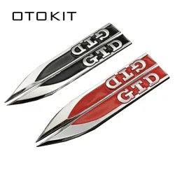 1Pair 3D Metal GTD Car Wing Right & Left Side Badge Fender Emblem Car Sticker for VW GOLF MK7 MK4 MK5 MK6 Label Car styling