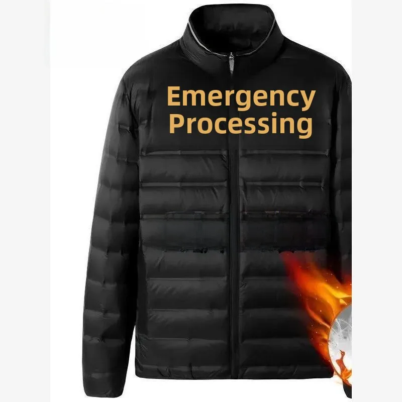 

Легкое пуховое хлопковое мужское пальто среднего возраста и ly Dad Thiened, белое пальто большого размера с воротником-стойкой и воротником-стойкой