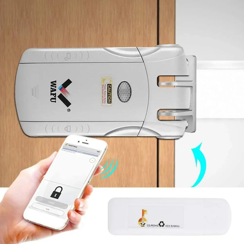 

wafu wifi tuya digital advanced security remote control door lock smart wireless door lock electric keyless invisible door lock