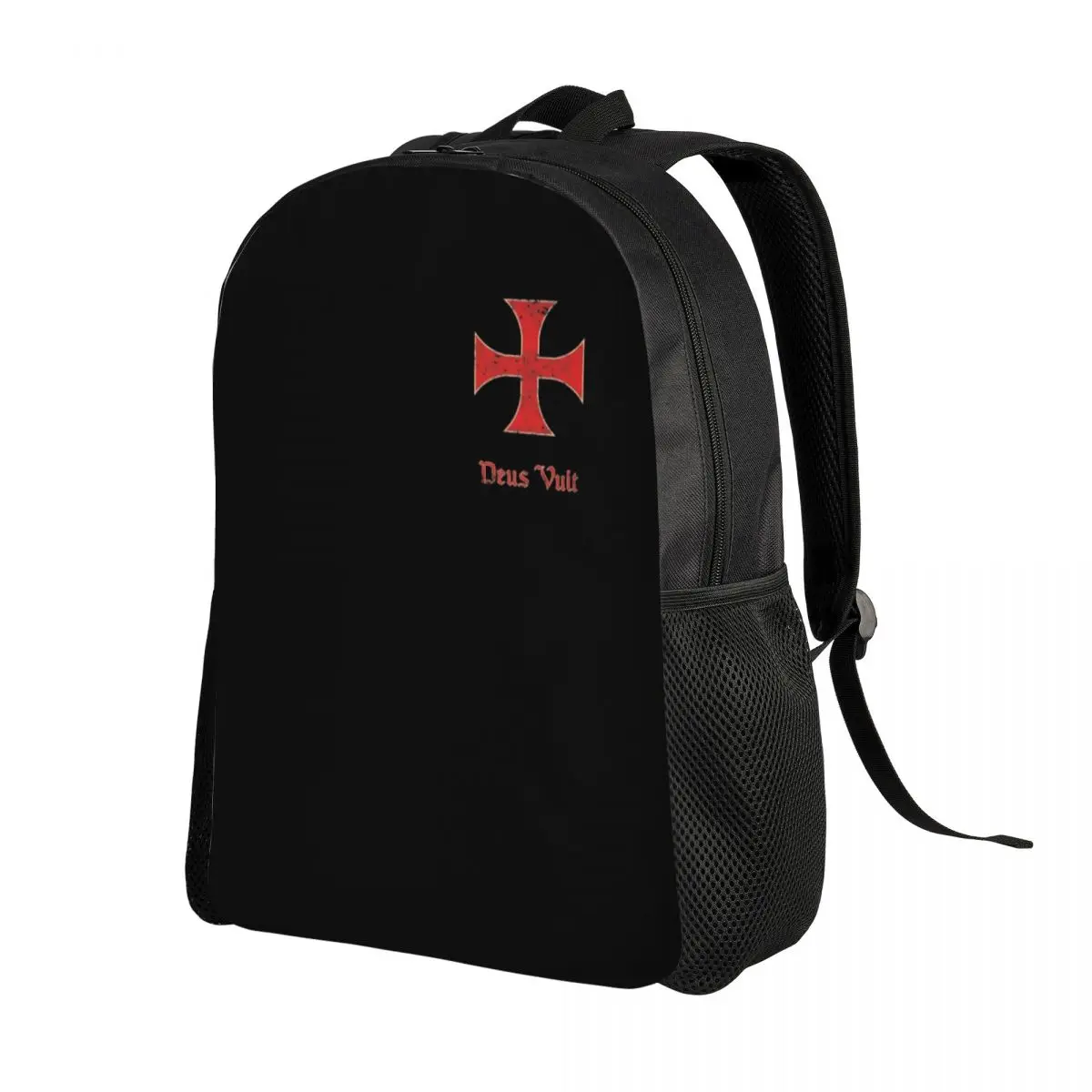 Customized Templar Deus Vult Travel Backpack Men Women School Laptop Bookbag Knights Cross College Student Daypack Bags