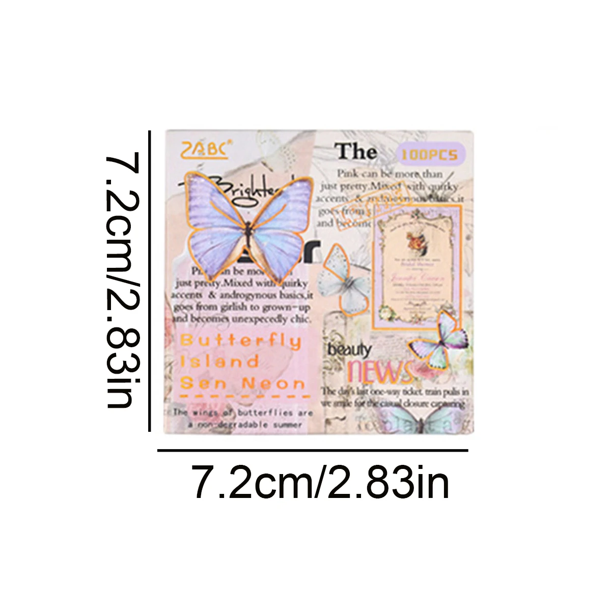100pcs/Box Vintage Time-themed PET Stickers,Waterproof Stickers With Different Designs,For Cards And Scrapbook Decoration