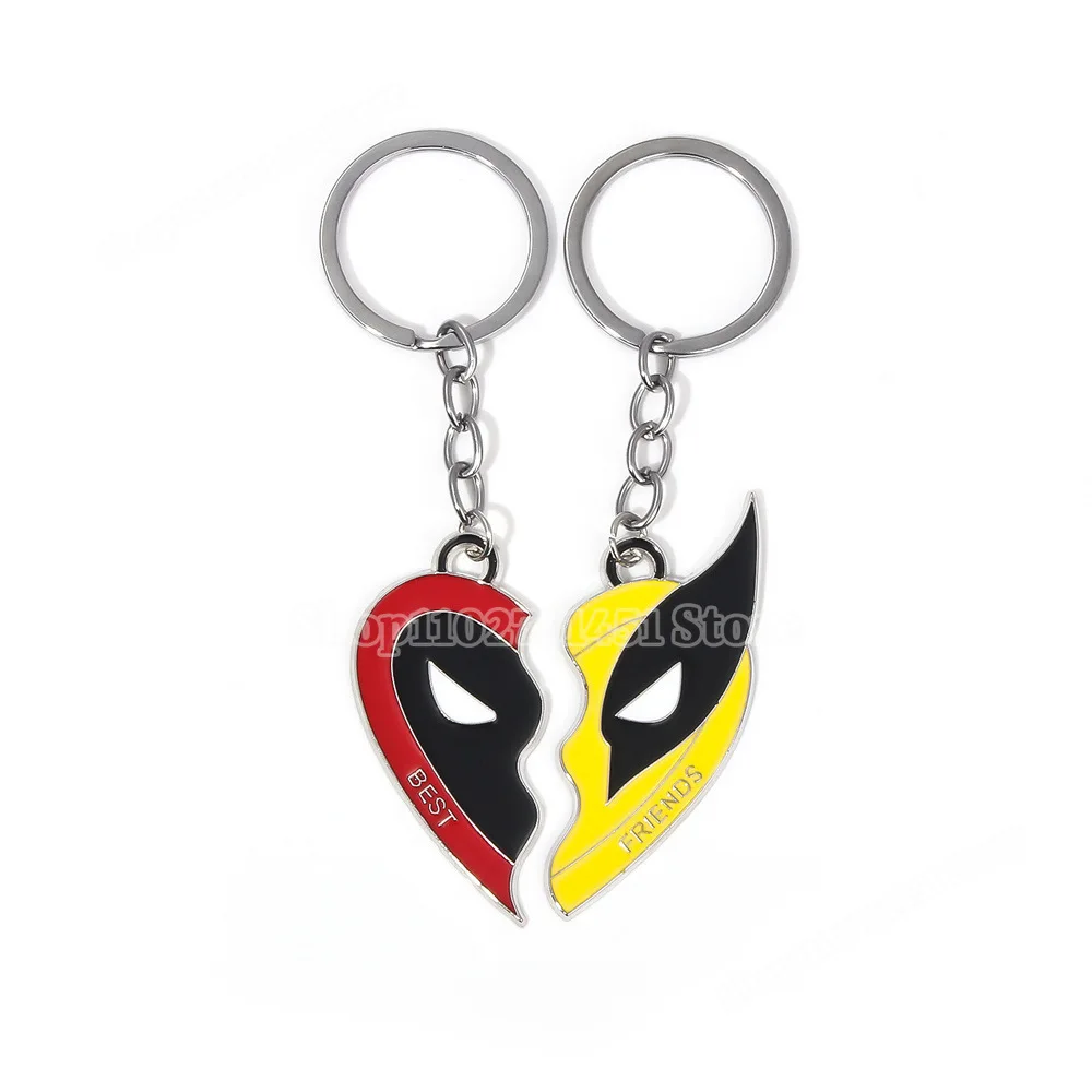 Deadpools & Wolverine Keychains Cartoon Figure Doll Keyrings Car Key Chains Cute Ring Girl Boy Schoolbag Ornaments Accessories