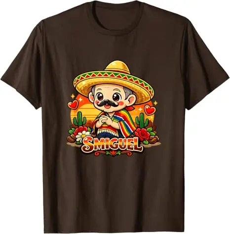 Smiguel Mexikanisches Sombrero T-Shirt Y2k Humor Lebendige Kunst Lustiges Mexikanisches Kultur-Mashup T-Shirt Niedliche Festival-Partykleidung Neuartiges Geschenk – Detail 11