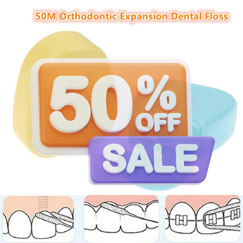 

Рулонный водосвармозуменяющийся зубной флосс 50 м, мягкая нить для чистки полости рта, инструмент для глубокой чистки зубов для взрослых, домашний межзубный очиститель