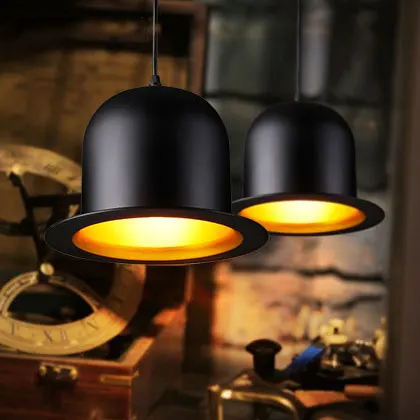 

American Minimalist British Hat Chandelier Creative Restaurant Bar Table Lamp Coffee Shop Hallway Black Aluminum Pendant Lamp