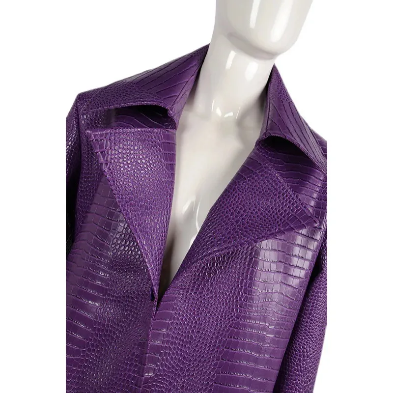 

DY20Film Joker Jared Cosplay Leto Coat Purple Leather Clothing Jacket Windbreaker Halloween Costume Custom Made25