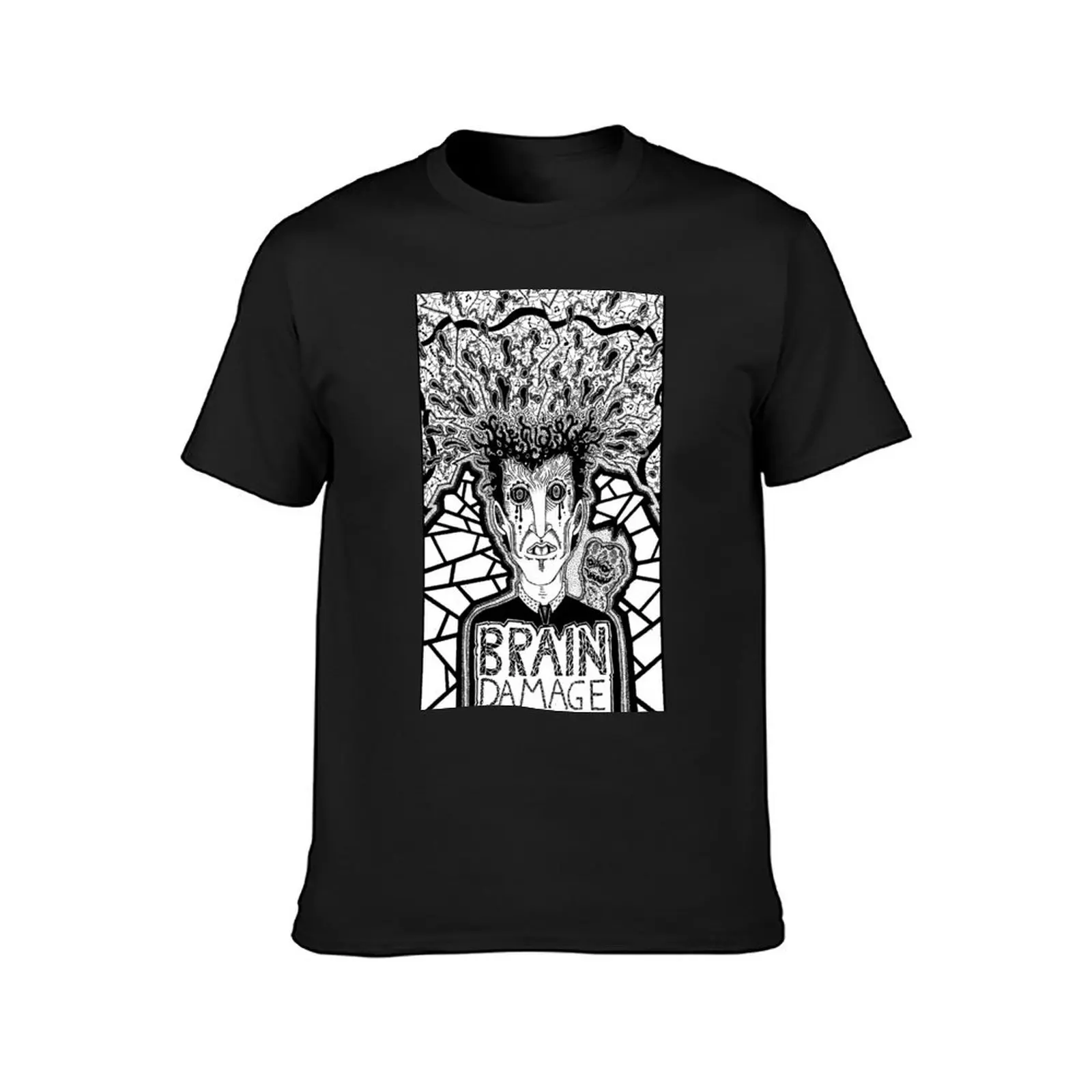 Brain Damage tribute T-Shirt Short sleeve tee Blouse anime clothes cute clothes mens graphic t-shirts anime