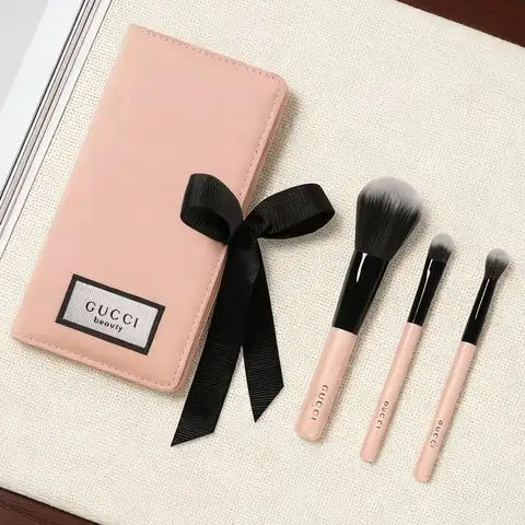 GUCCIs bag Makeup Brush Set Pink Blush Brush Cosmetic Storage Case Puff Storage Beauty Tool Kit Luxury Holiday Gift For Girlfrie