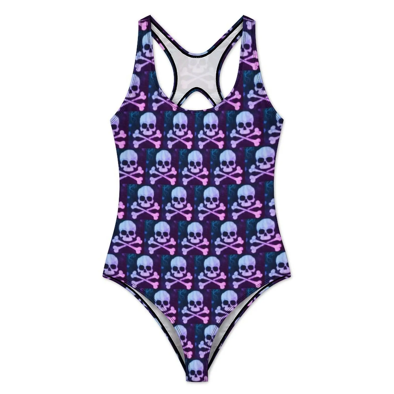 Skull And Bones Swimsuit Skeleton Print One Piece Swimwear Push Up Trend Bathing Suits Sexy Holiday Surf Custom Swimsuits
