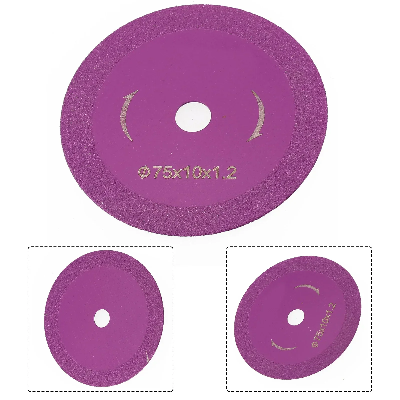 Imagem -06 - Disco de Corte Diamante Lâmina Serra Circular Vidro Jade Cerâmica para Pedra Aço Lixar Corte Ângulo Moedor Ferramenta Elétrica 75 mm