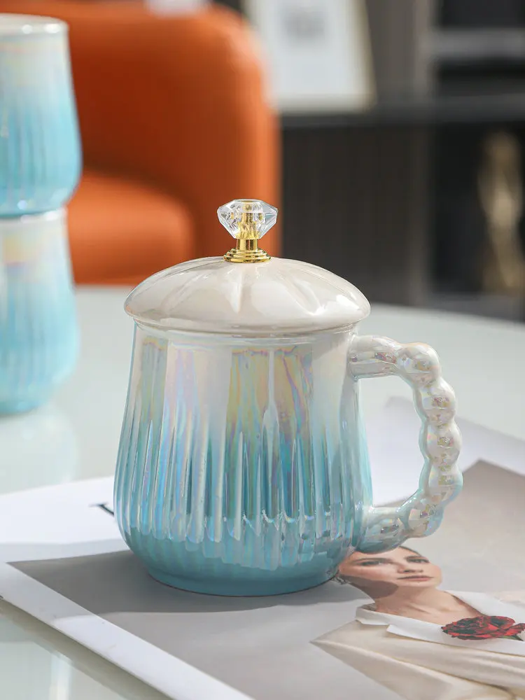 Home Living Room Set Ceramic Teapot Kettle Light Luxury European High-End Tea Cup