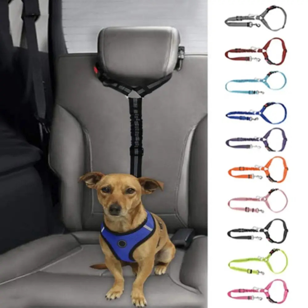 

Practical Anti-shock Pet Car Seat Belt Reflective Nylon Dog BackSeat Safety Belt with Clip Adjustable Dog Harness Leash Cats