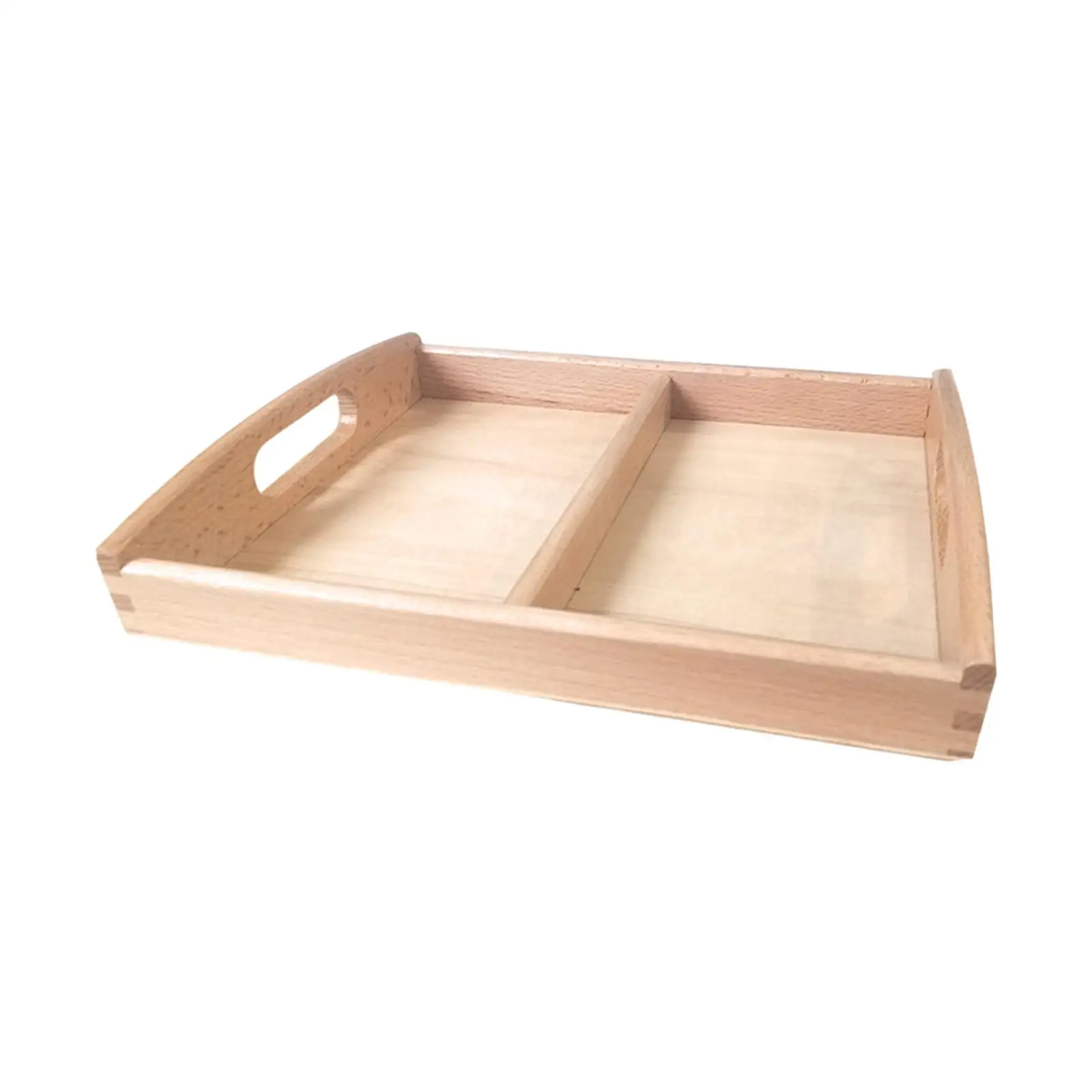 Montessori Wooden Sorting Tray 2 Compartments for Developmental Educational