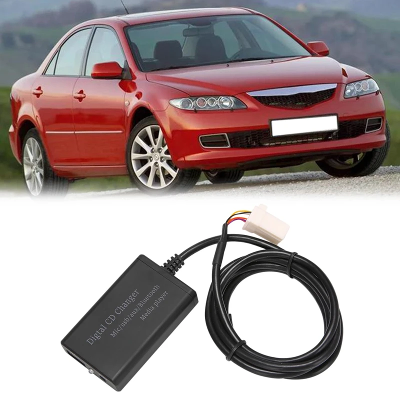 Carro USB Adaptador Bluetooth AUX, Digital Music CD Changer, apto para Mazda 6, Mazda M3, 323, Proton B70