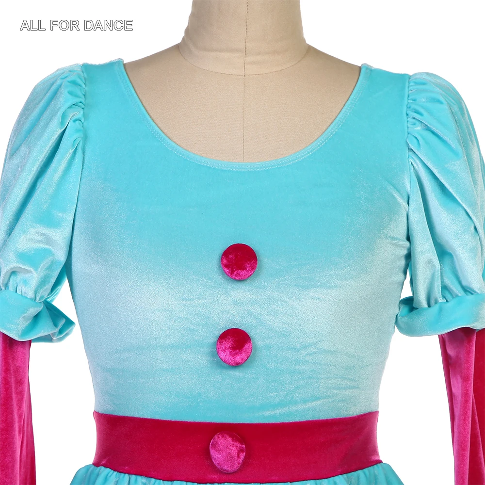 Tout pour la danse 25053 lac bleu/Rose rouge velours Ballet Tutu manches longues filles femmes scène Performance danse Costumes