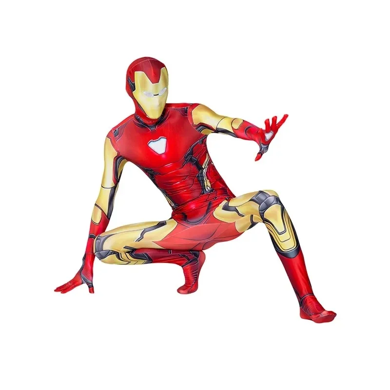 Kids Adult Iron Man Cosplay Costume Bodysuit Jumpsuit The Avengers Superhero Spiderman Halloween Carnival Party Cosplay Costume