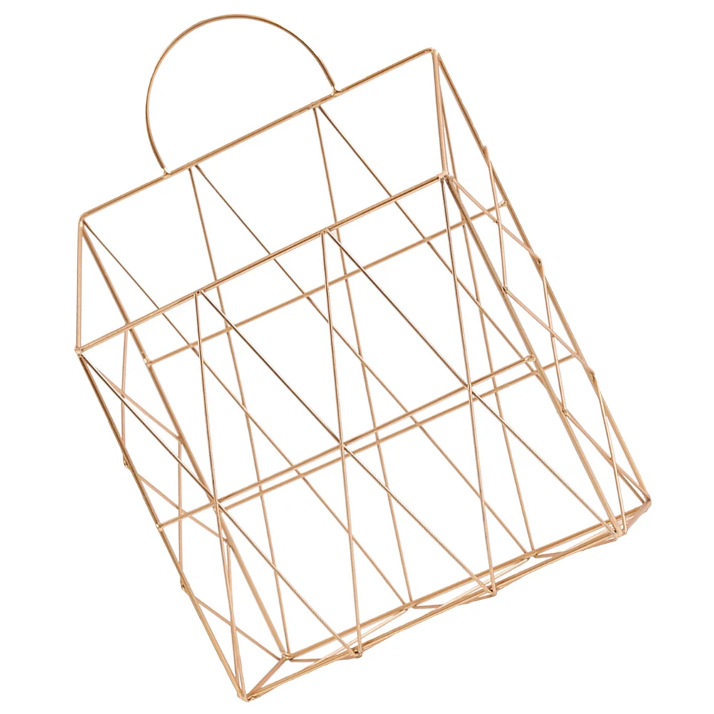 

Book Basket Iron Wire Desk Kitchen Metal Organizer Large Capacity Sturdy Books Holder Desk Storage Container Home Decor Wire