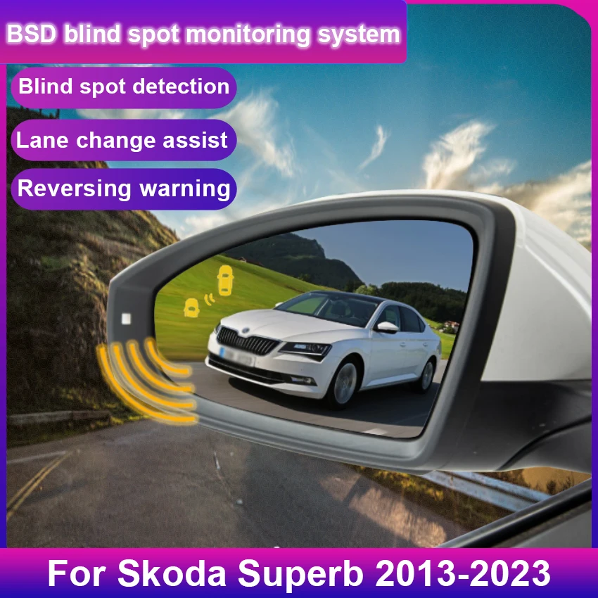 Car Drive Mirror BSD BSM BSA Blind Spot Assist System Change Lane Aided Rear Radar Sensor For Skoda Superb 2013 to 2025