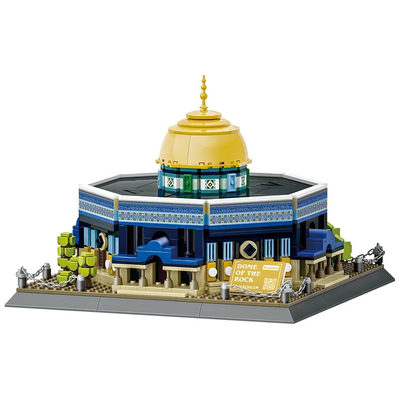 Creative Jerusalem Building Block Dome of Rock Construction Model Brick Islam Architecture Educational Toys Collection For Gfits