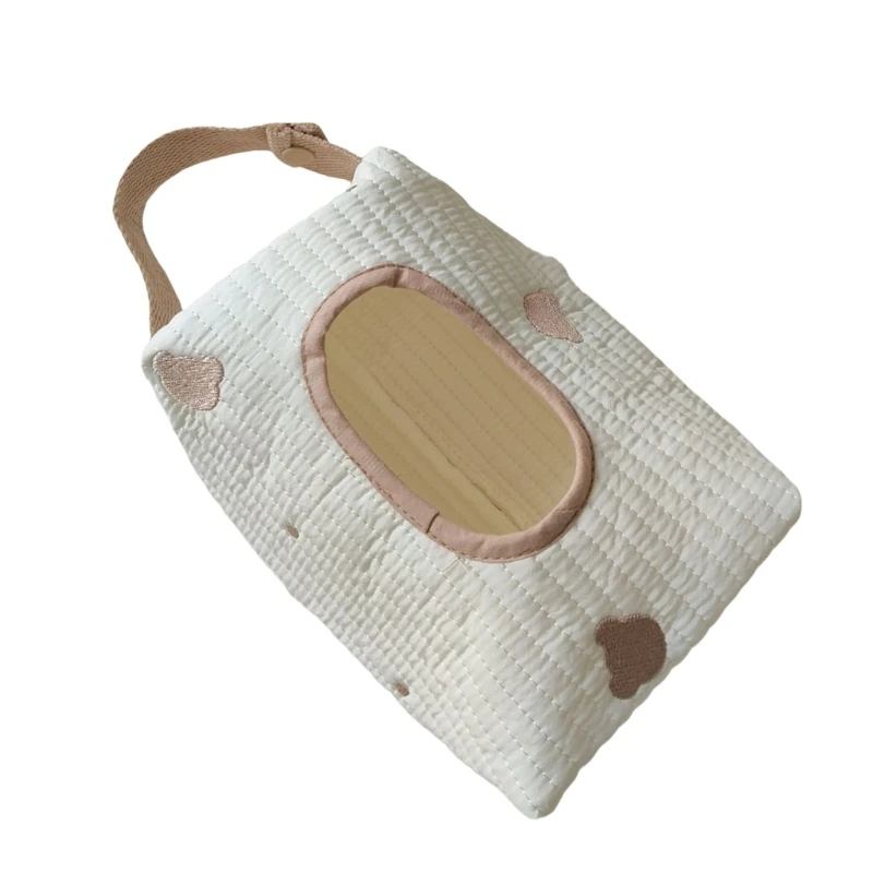 Étui à lingettes en coton Portable, pochette à mouchoirs réutilisable pour poussettes bébé