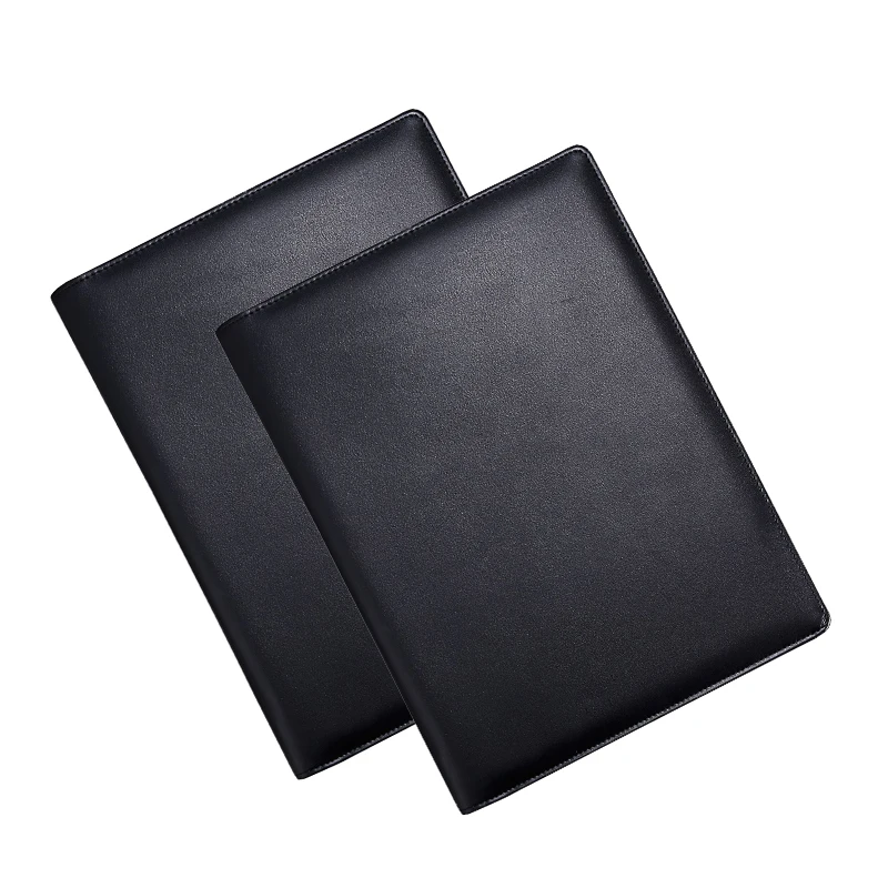 Black A4 Real Leather Business Executive Portfolio Folder for Man Documents Desk Organizers Business Holder Office Accessories