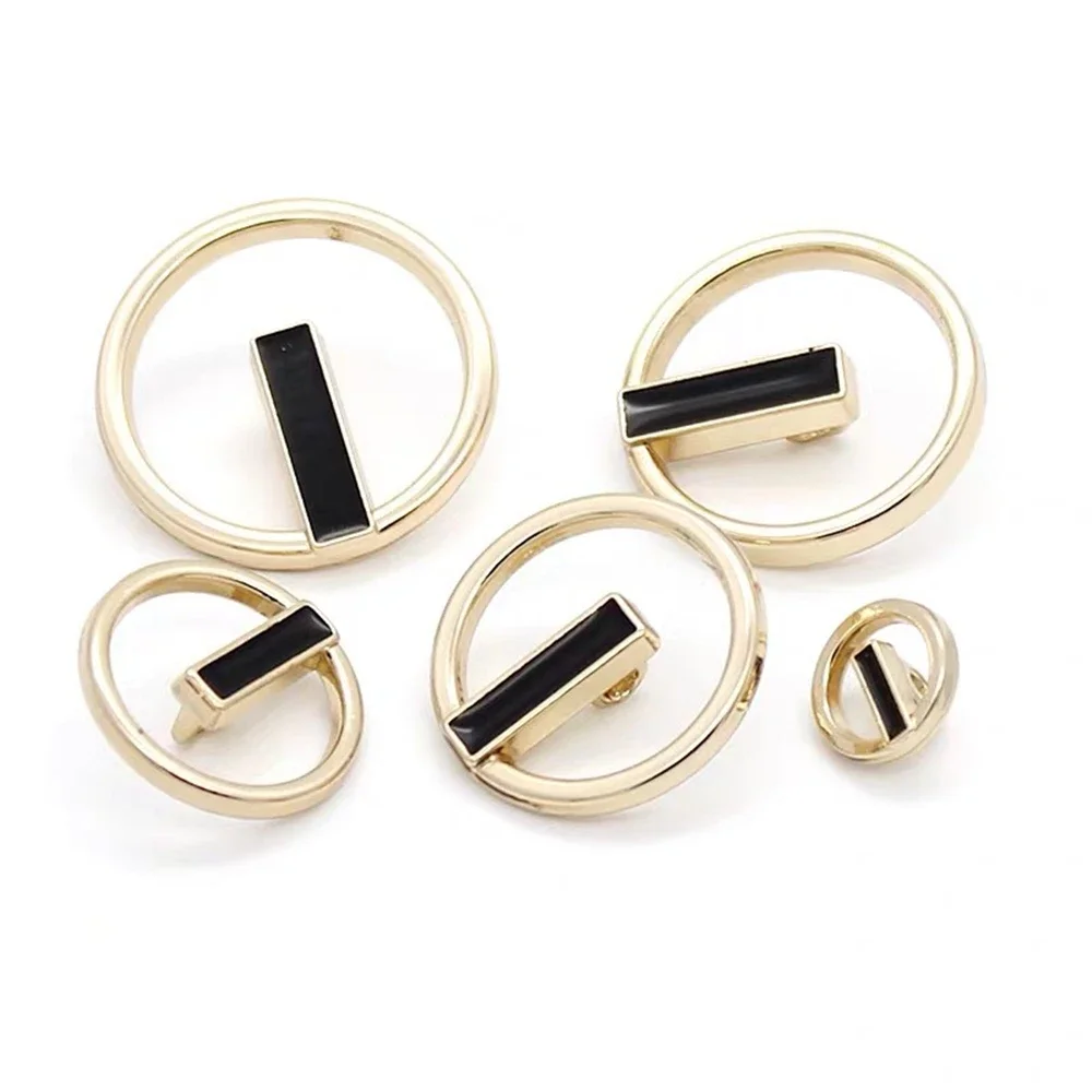 Set of 10, Fashion Hollow Lines Round Metal Buttons, Shirt Coat Suit Jacket Buttons Simple Hollow Decorative Buttons, 10/18/23mm
