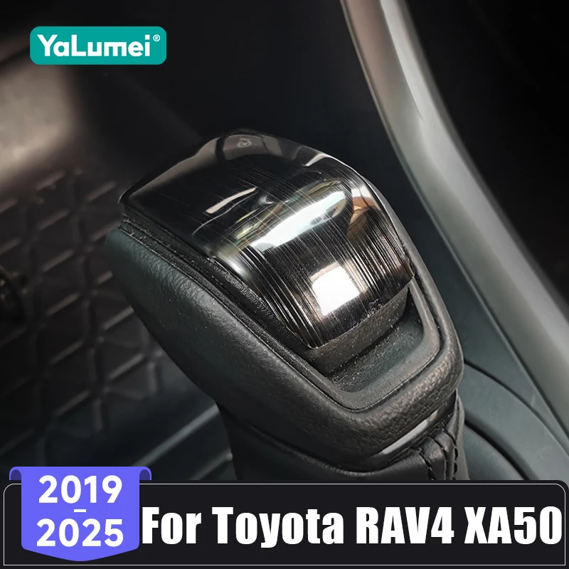 Für Toyota RAV4 XA50 RAV 4 Hybrid 2019 2020 2021 2022 2023 2024 2025 Edelstahl Auto Schaltknauf Abdeckung Zierleiste Aufkleber