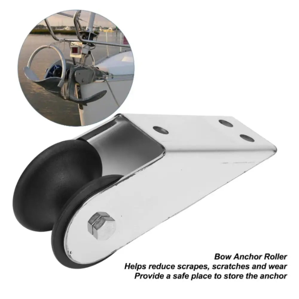 

Stainless Steel 316 Roller Bracket Heavy Duty Fixed Mount Boat Bow Roller Rubber Wheel Marine Grade Marine Roller