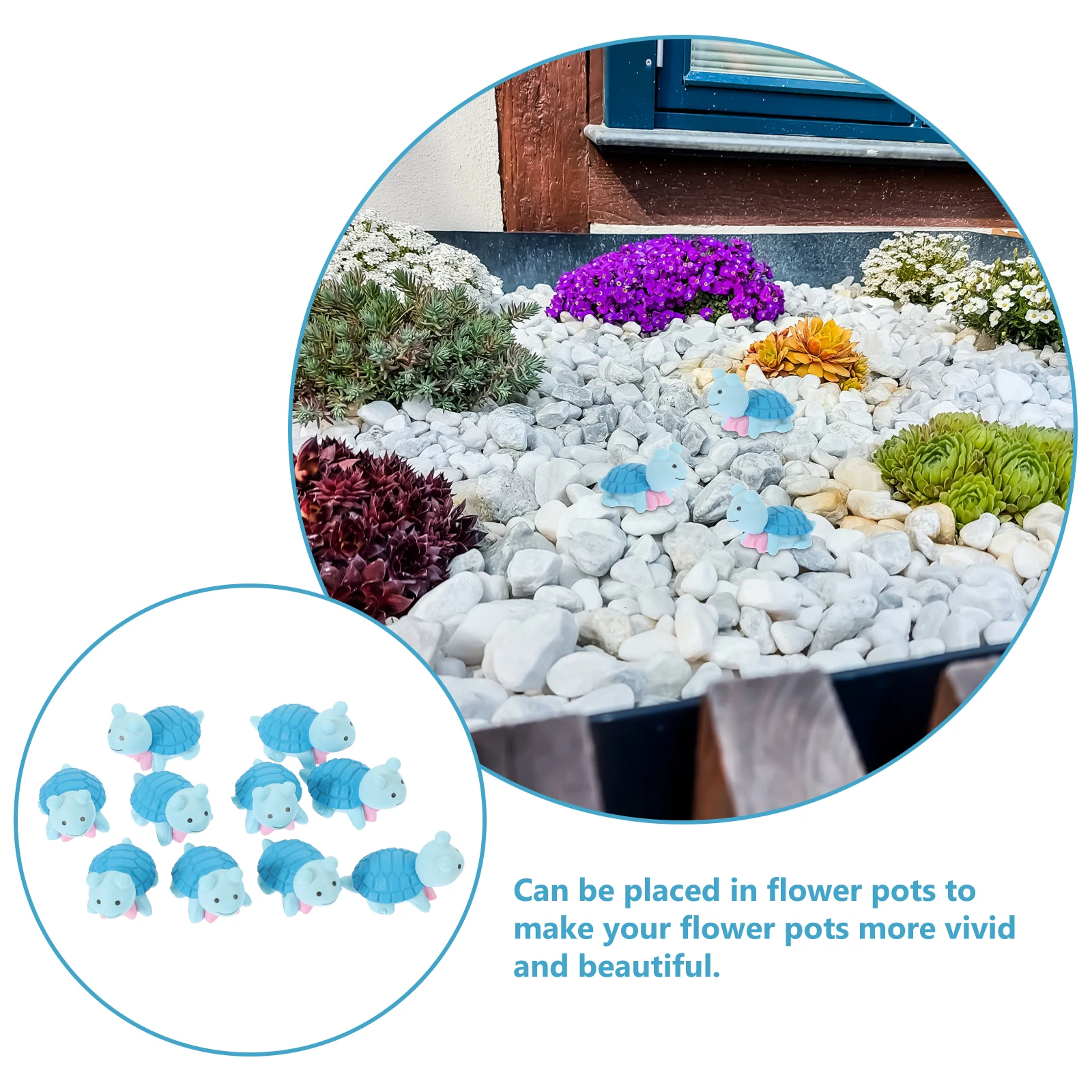 

10pcs Blue Mini Turtles Figurines Plastic Decorations for DIY Terrarium Bonsai Garden Accessories Small Adornmentturtle