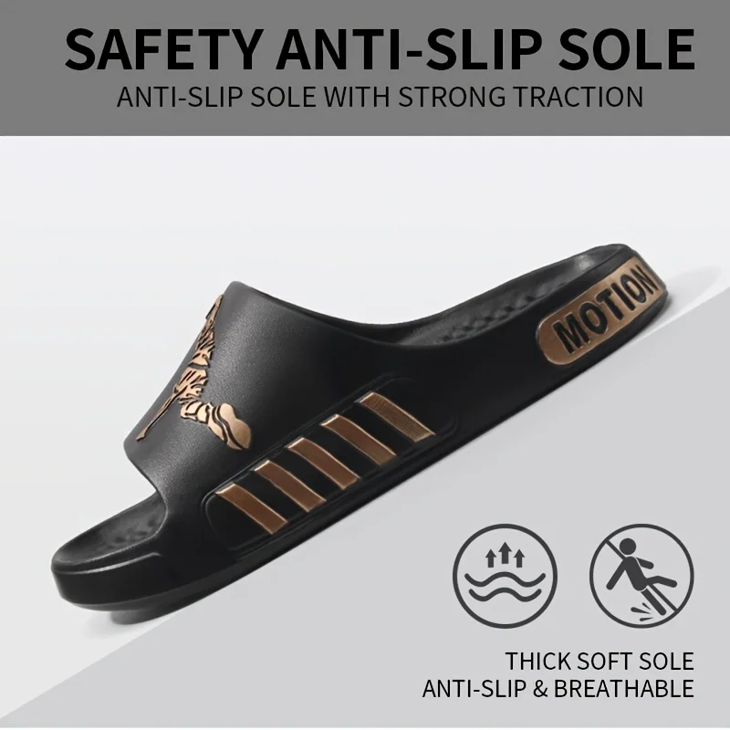 

Men's slippers for outdoor wear, summer home, thick soled shower, anti slip sports, cool slippers for cooldown