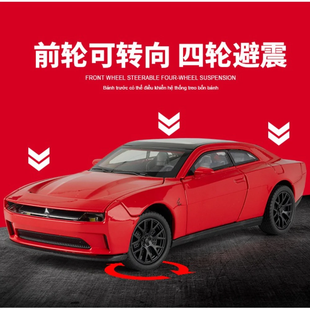 1:32 Challenger Hellcat modèle Miniature en alliage moulé sous pression voiture jouets portes ouvert son lumière retirer véhicules garçon cadeaux de noël
