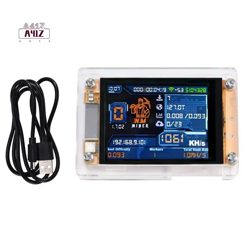 A41Z-1060KH/S Nmminer Nerdminer Upgraded Harshrate 2.4 Inch Smart Display Bitcoin Crypto Solo Lottery Miner Nerdminer
