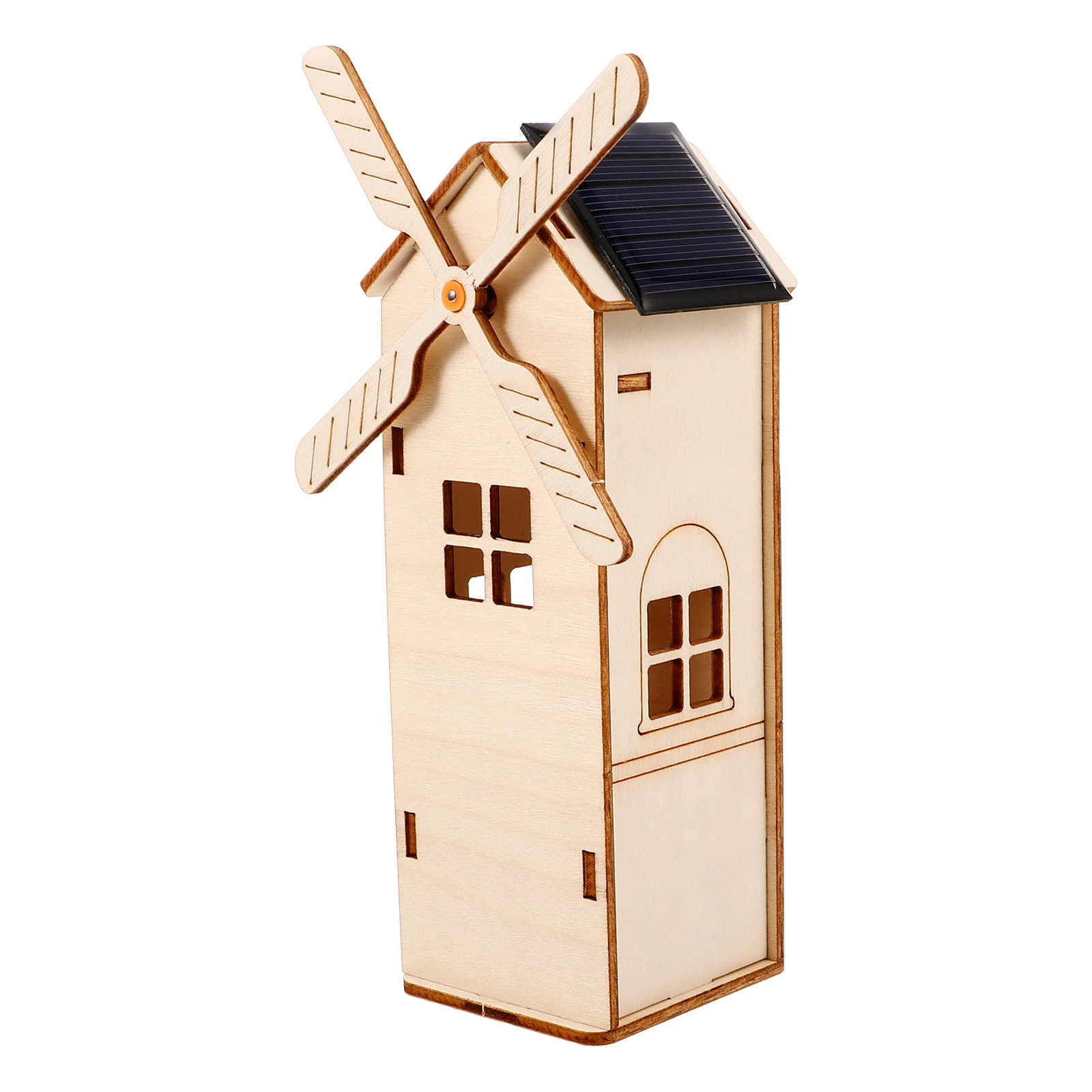 

Wooden Solar Windmill DIY Kit Kids Science Project Educational Toy Assemble Craft Gift Tool Solar Powered