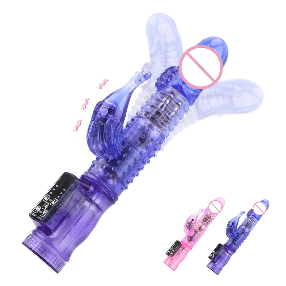 22cm Rotating Beads Vibrators For Women Clitoris Stimulator Vaginal Anal Plug Dildos Female Masturbator Sex Toys Erotic Products