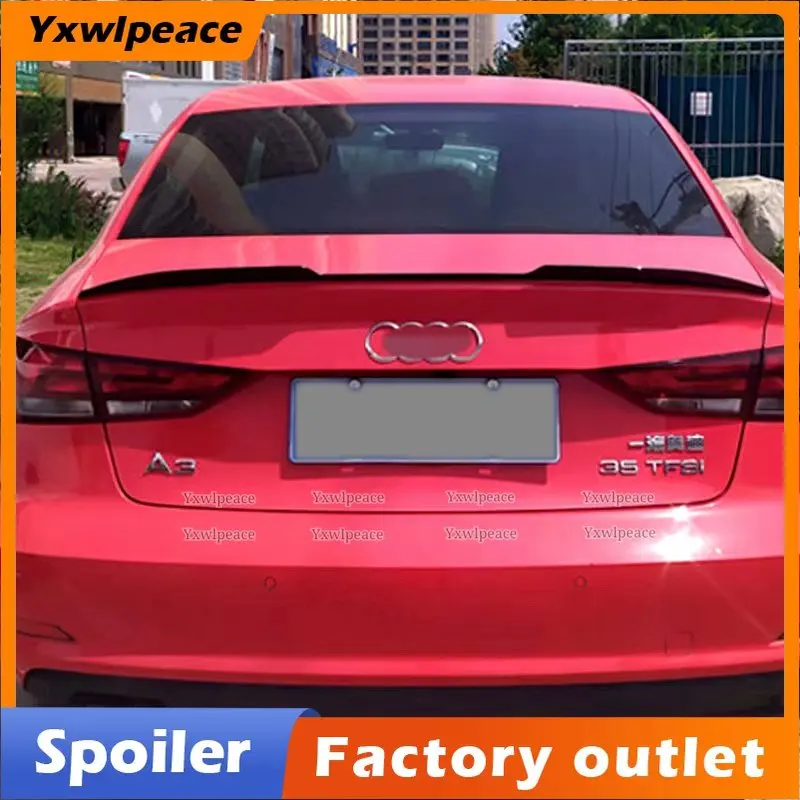 

For Audi A3 S3 8V Spoiler 2014 2015 2016 2017 2018 High Quality ABS Bright Black/Carbon Fiber Look Rear Trunk Lip Spoiler