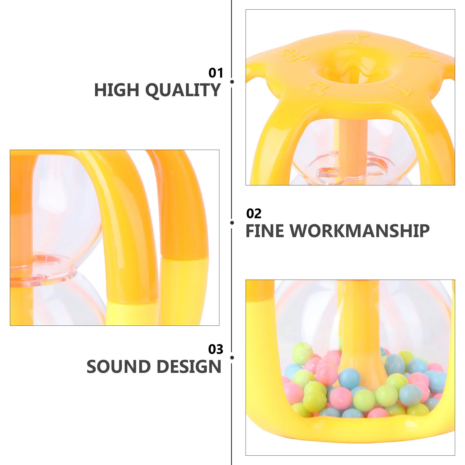 Baby Hand Bell Creative Design Safe Material Toddler Rattle Colorful Plastic Plaything Easy Clean Infant Handbell