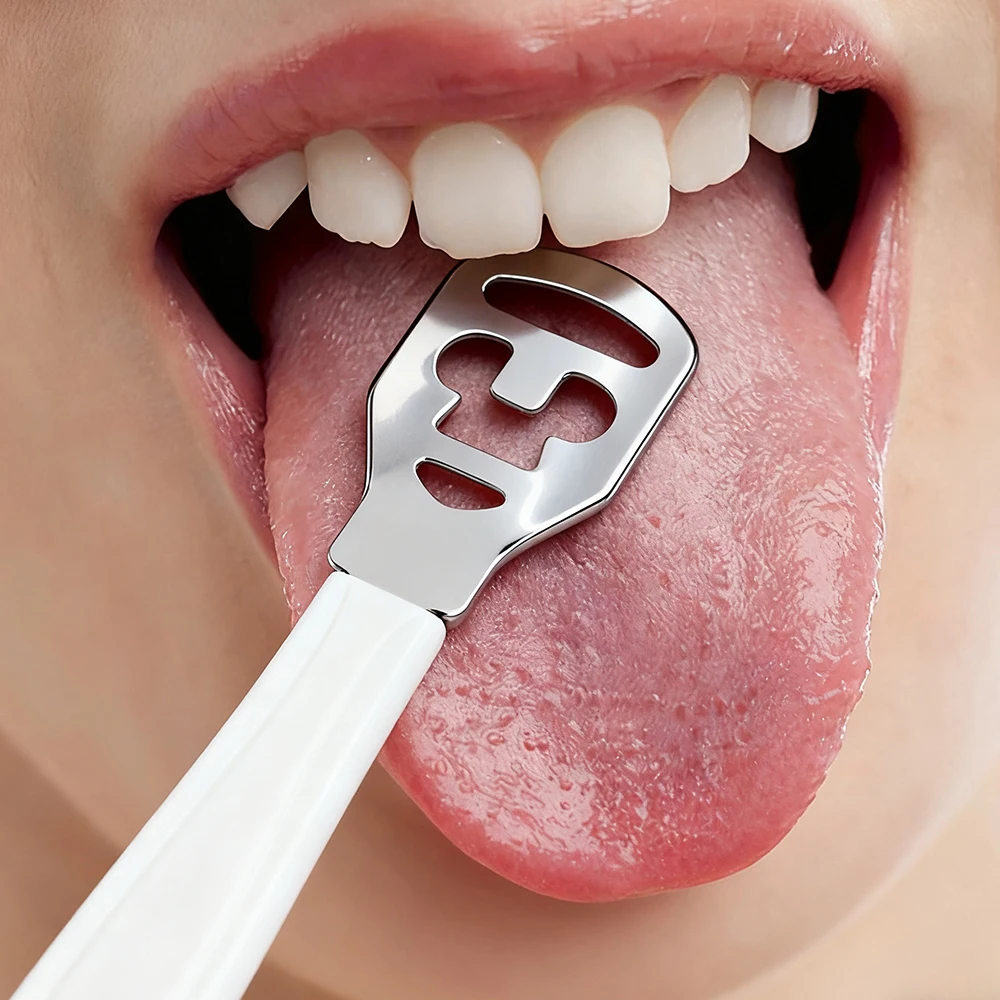 أداة العناية بالفم أساسية مريحة من الفولاذ المقاوم للصدأ منظف اللسان مكشطة اللسان لرائحة الفم الكريهة - تصميم على شكل حرف U يناسب اللسان #3
