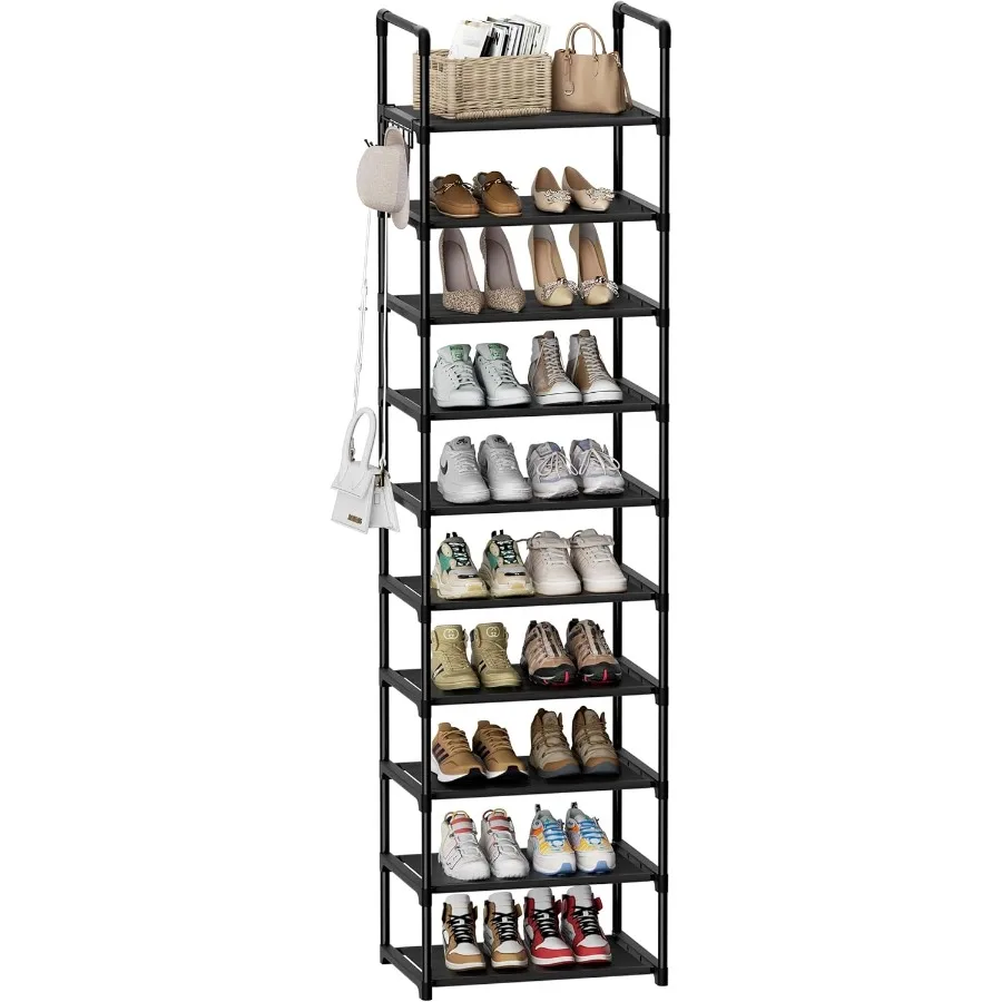 

Shoe Rack 10 Tier Tall Shoe Storage Organizer2025 Pairs Shoe Storage Metal Shoe Shelf Stackable Shoe Stand Organizer for Narrow