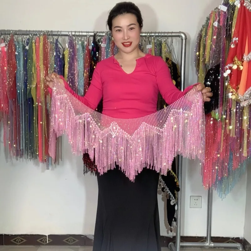 Customized New Belly Dance Belt Waist Chain Dreamy Star River Famous Butt Curtain Full Diamond Pure Handmade Performance Dress