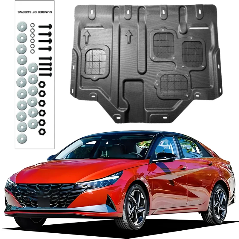 

For Hyundai Elantra 2021-2023 1.4T Engine Guard Board Splash Shield Mud Fender Plate Cover Black Car Mudflap Mudapron Mudguard